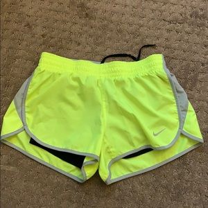 NWOT Neon Yellow Nike Running Shorts